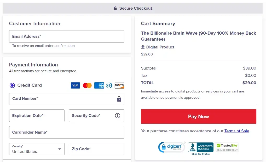 Billionaire Brain Wave Secure-Checkout